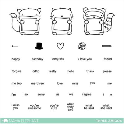 Mama Elephant Clear Stamps - Three Amigos